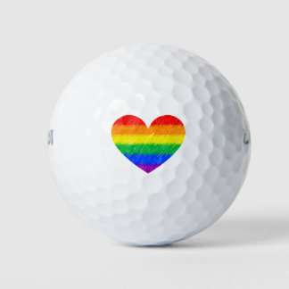 Rainbow Heart Golf Balls