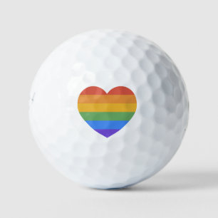 Rainbow Heart Golf Balls