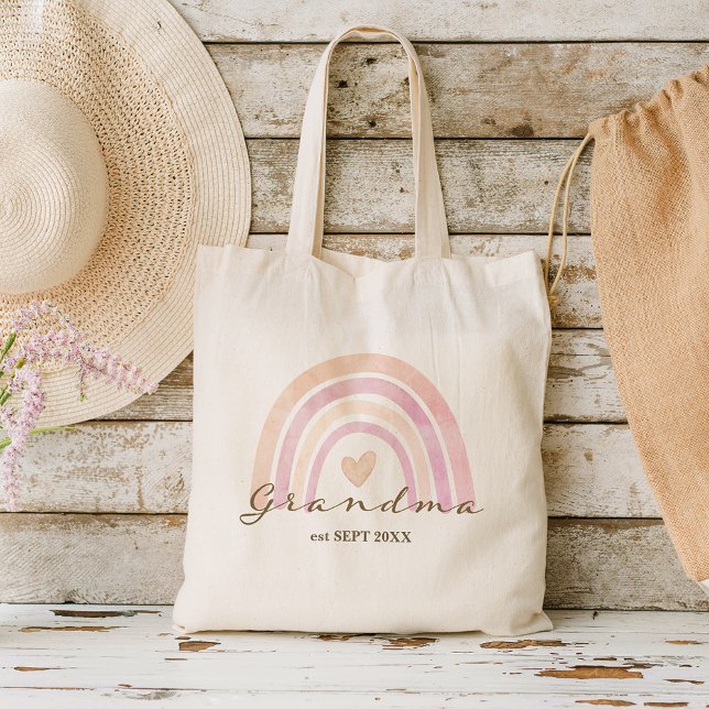 Rainbow Heart Grandma Gift Tote Bag (Creator Uploaded)