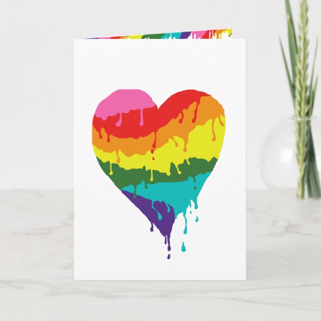 Rainbow Heart Holiday Card (Front)