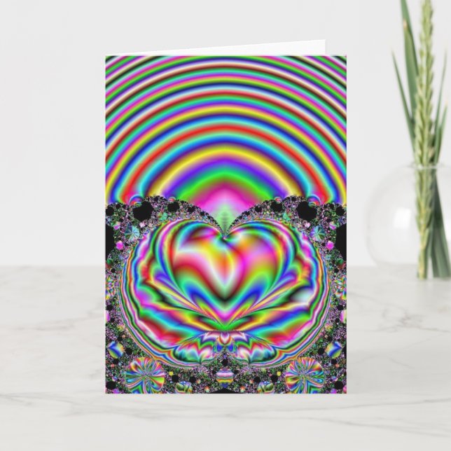 Rainbow Heart Holiday Card (Front)