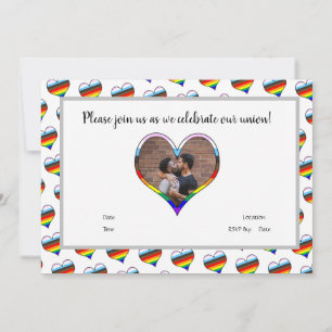 Rainbow Heart Invitation