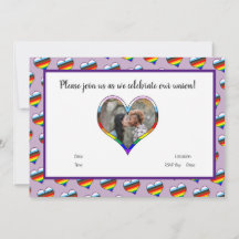 Rainbow Heart Invitation