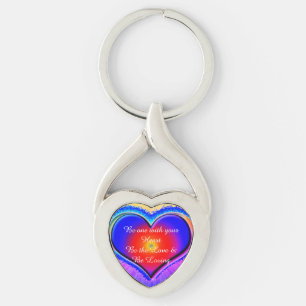 Rainbow Heart  Key Ring