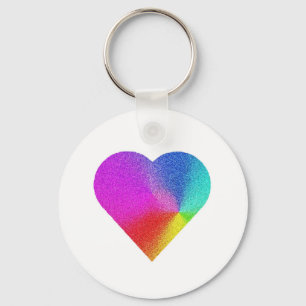 Rainbow Heart Key Ring