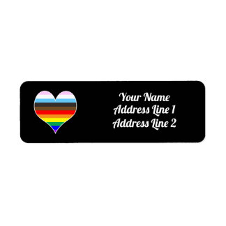 Rainbow Heart Label