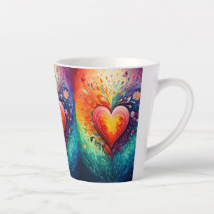 Rainbow heart Latte Mug