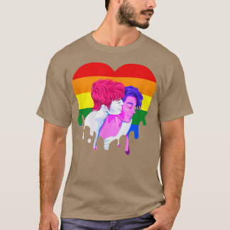 Rainbow Heart Lesbian Gay Pride Month Transgender T-Shirt