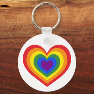 Rainbow Heart LGBTQ Pride Key Ring