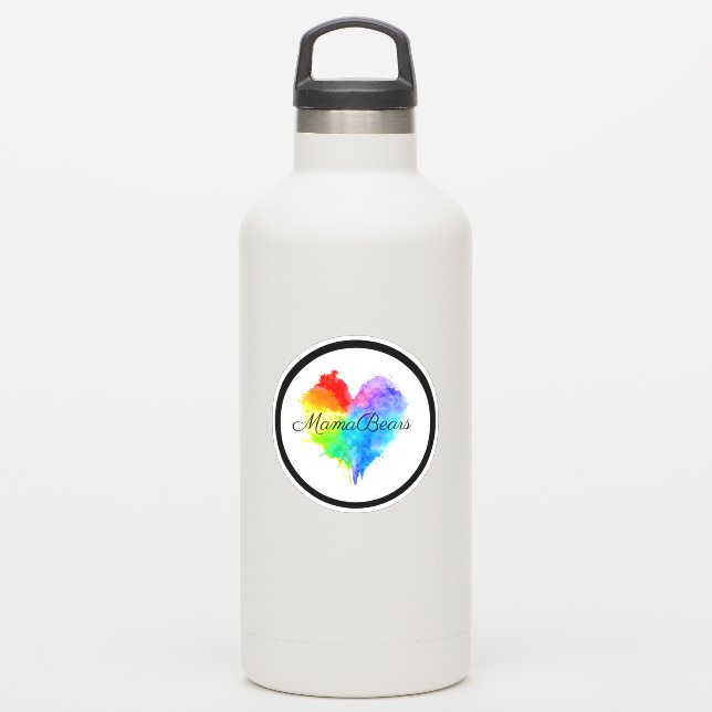 Rainbow Heart Logo Vinyl Sticker (Waterbottle)
