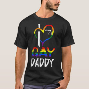 Rainbow Heart Love Gay Daddy Lgbtq Lgbt Pride Mont T-Shirt