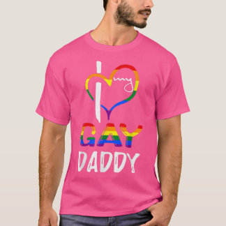 Rainbow Heart Love Gay Daddy LGBTQ LGBT Pride Mont T-Shirt