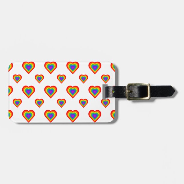 Rainbow Heart Luggage Tag (Front Horizontal)