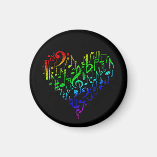 Rainbow Heart Magnet Black