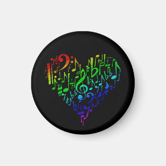 Rainbow Heart Magnet Black