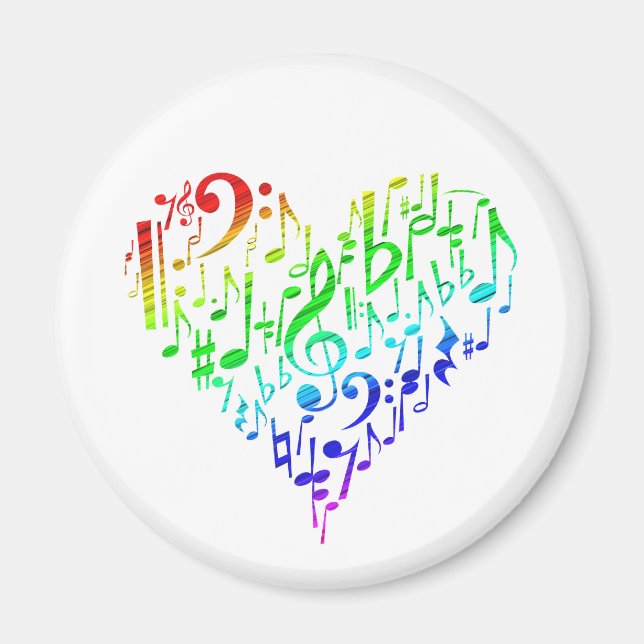 Rainbow Heart Magnet White (Front)