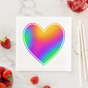 Rainbow Heart Napkin