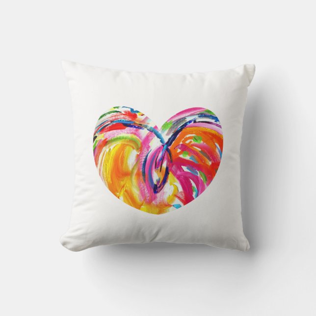 Rainbow Heart of Joy Pillow (Front)
