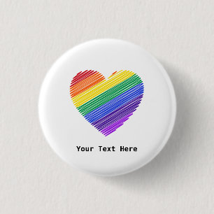 Rainbow Heart Of Love 3 Cm Round Badge