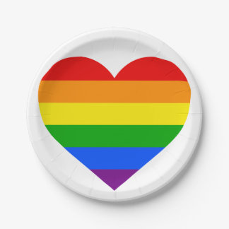 RAINBOW HEART" PAPER PLATE