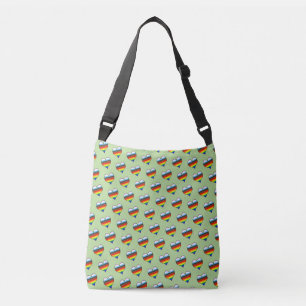 Rainbow Heart Pattern Crossbody Bag