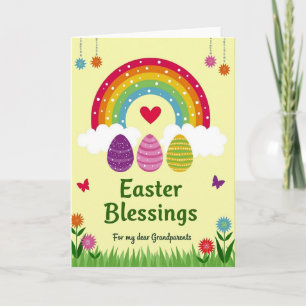 Rainbow Heart Pattern Easter Card