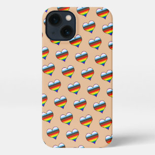 Rainbow Heart Pattern iPhone Case
