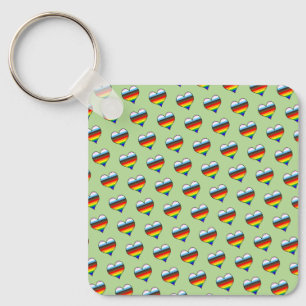 Rainbow Heart Pattern Keychain