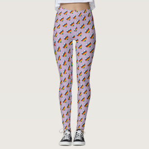 Rainbow Heart Pattern Leggings