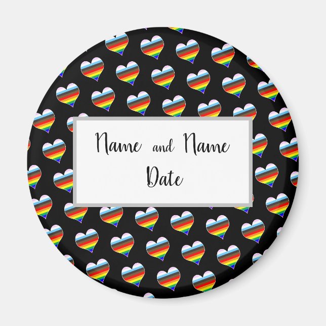 Rainbow Heart Pattern Magnet (Front)