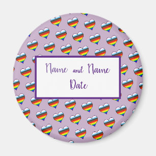 Rainbow Heart Pattern Magnet