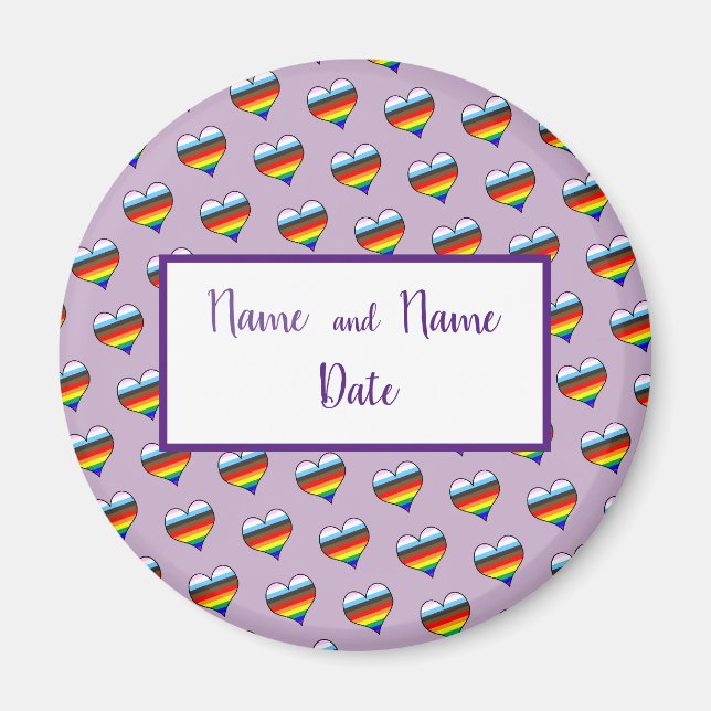 Rainbow Heart Pattern Magnet (Front)