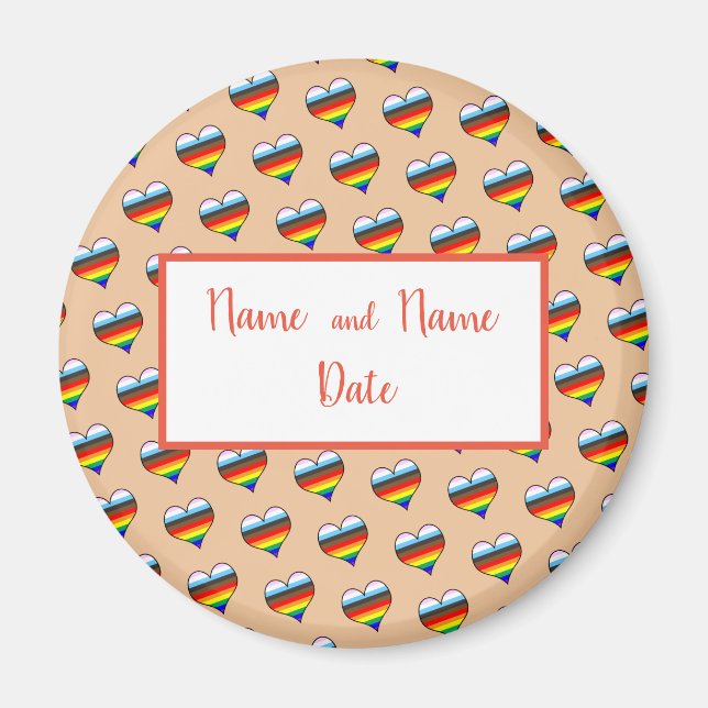 Rainbow Heart Pattern Magnet (Front)