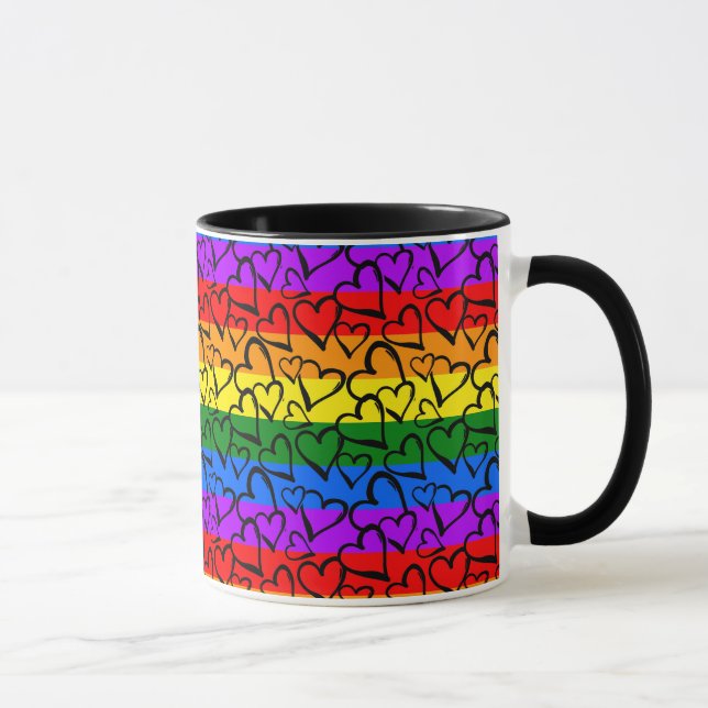 Rainbow Heart Pattern Mug (Right)