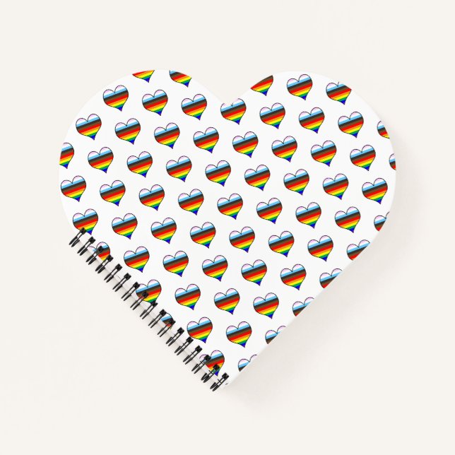 Rainbow Heart Pattern Notebook (Front)