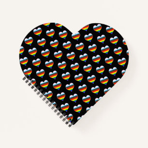 Rainbow Heart Pattern Notebook