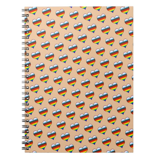 Rainbow Heart Pattern Notebook (Front)