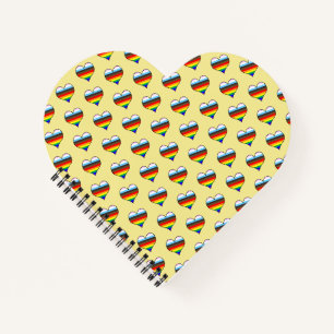Rainbow Heart Pattern Notebook