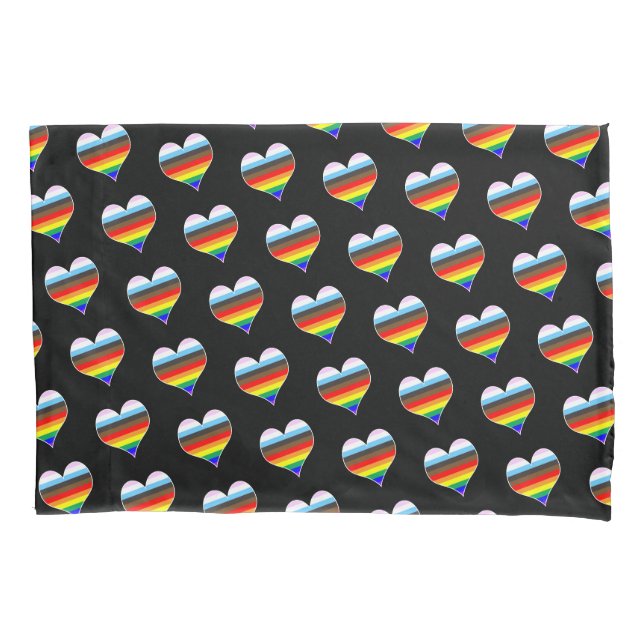 Rainbow Heart Pattern Pillowcase (Front)