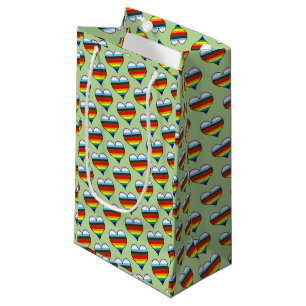 Rainbow Heart Pattern Small Gift Bag