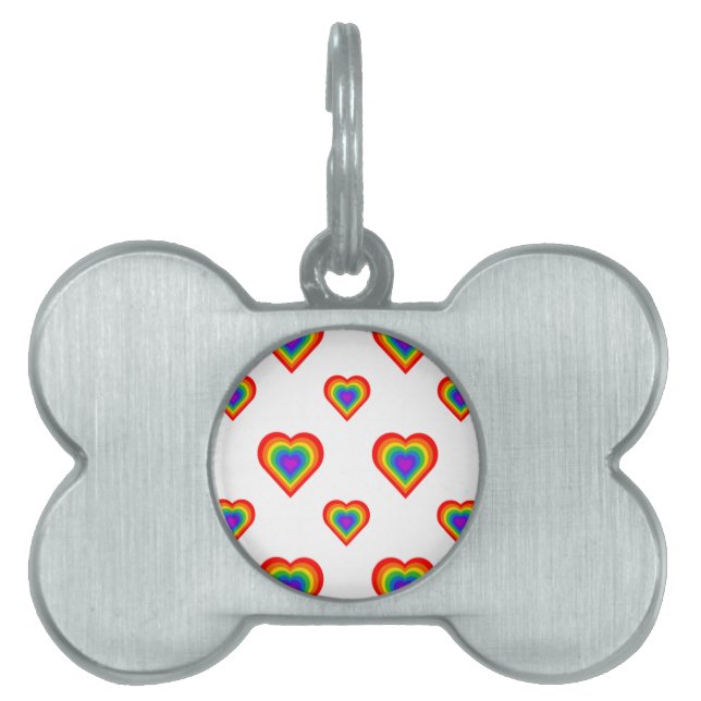 Rainbow Heart Pet Name Tag (Front)