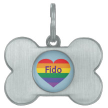 Rainbow Heart Pet Tag