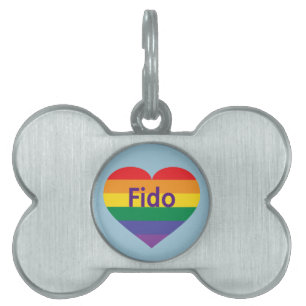 Rainbow Heart Pet Tag