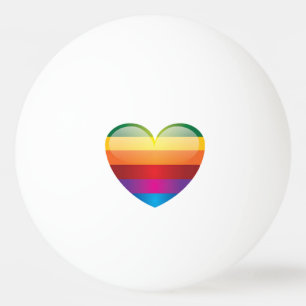 Rainbow Heart Ping Pong Ball