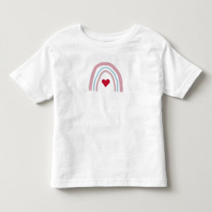 Rainbow Heart Pink Ombre Painting Toddler T-Shirt