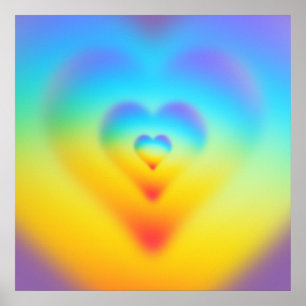 rainbow heart poster