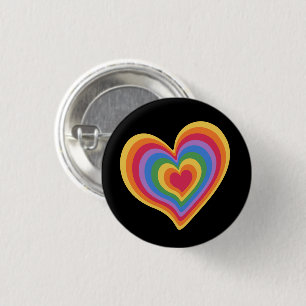 Rainbow heart. Pride gay love 3 Cm Round Badge