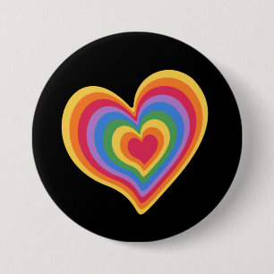 Rainbow heart. Pride gay love 7.5 Cm Round Badge