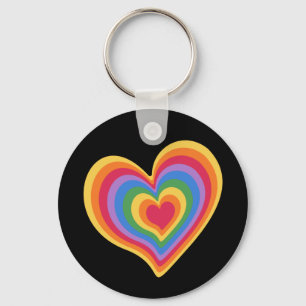 Rainbow heart. Pride gay love Key Ring