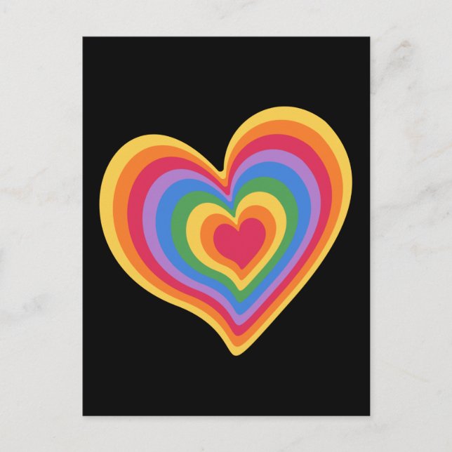 Rainbow heart. Pride gay love  Postcard (Front)
